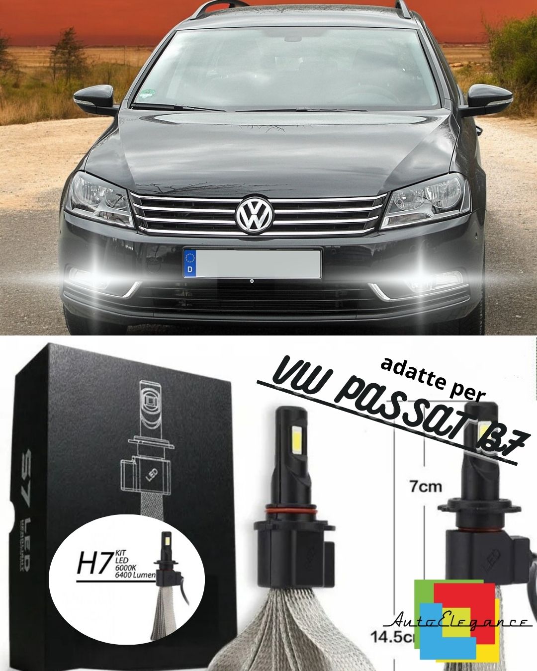 😎FULL LED KIT VW ​​PASSAT B7 H8 FOG LAMPS CANBUS 6000K 6400 LUMEN😎 