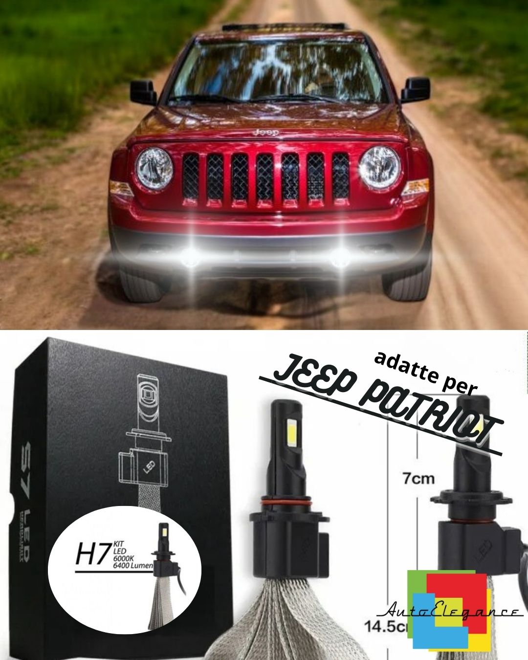 KIT FULL LED JEEP PATRIOT FINO AL 2010 H10 FENDINEBBIA CANBUS 6400 LUMEN 6000K😍