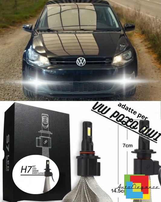 🖤KIT FULL LED VW POLO AW1 LAMPADE H8 FENDINEBBIA CANBUS 6000K 6400 LUMEN🖤