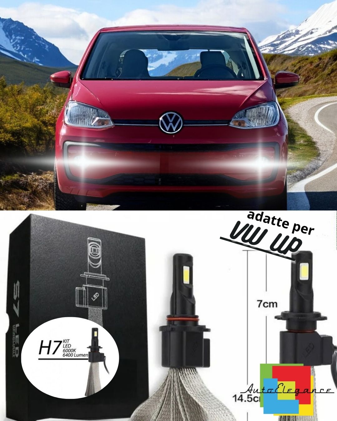 ❤️KIT FULL LED HB4 VW UP 6000K BIANCO CANBUS 6400 LUMEN FENDINEBBIA NO AVARIA❤️