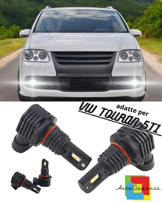 💎KIT LED H11 6000K BIANCO CANBUS FENDINEBBIA PER VW TOURAN 5T1 ULTRA COMPATTE💎