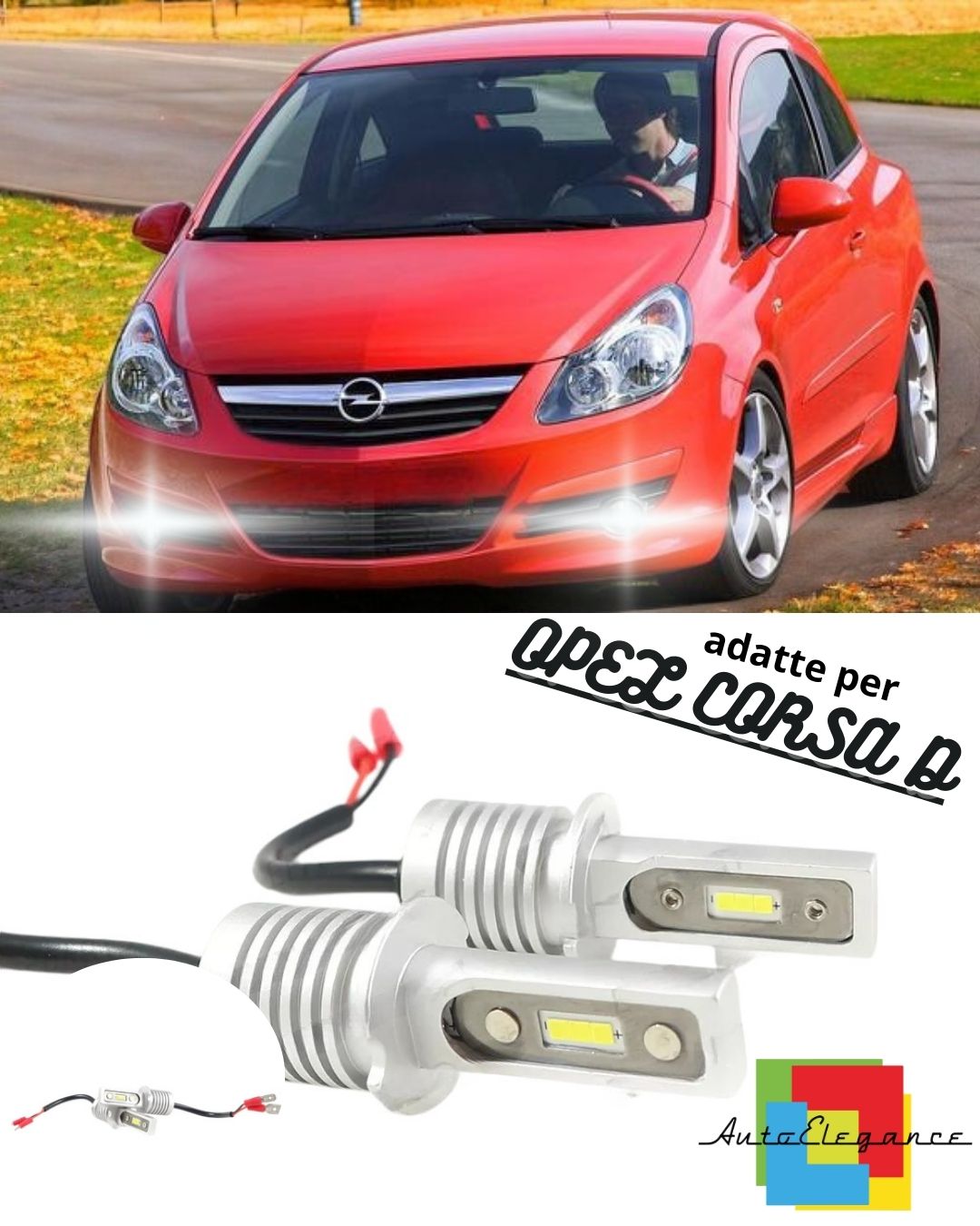 💯KIT LED H3 FENDINEBBIA OPEL CORSA D CANBUS BIANCO XENO 10000 LUMEN💯
