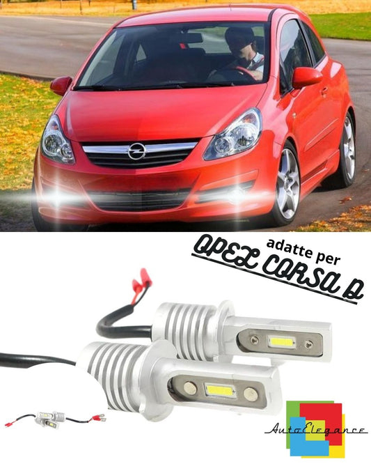 💯KIT LED H3 FENDINEBBIA OPEL CORSA D CANBUS BIANCO XENO 10000 LUMEN💯