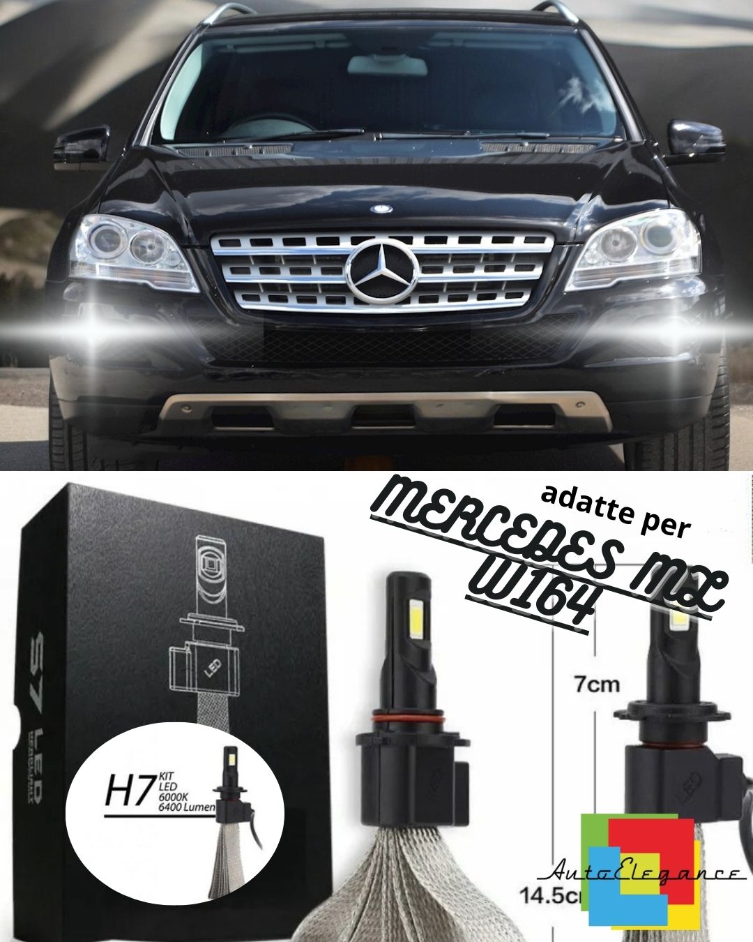 🖤FULL LED KIT MERCEDES ML W164 H11 FOG LIGHTS CANBUS 6400 LUMEN🖤 