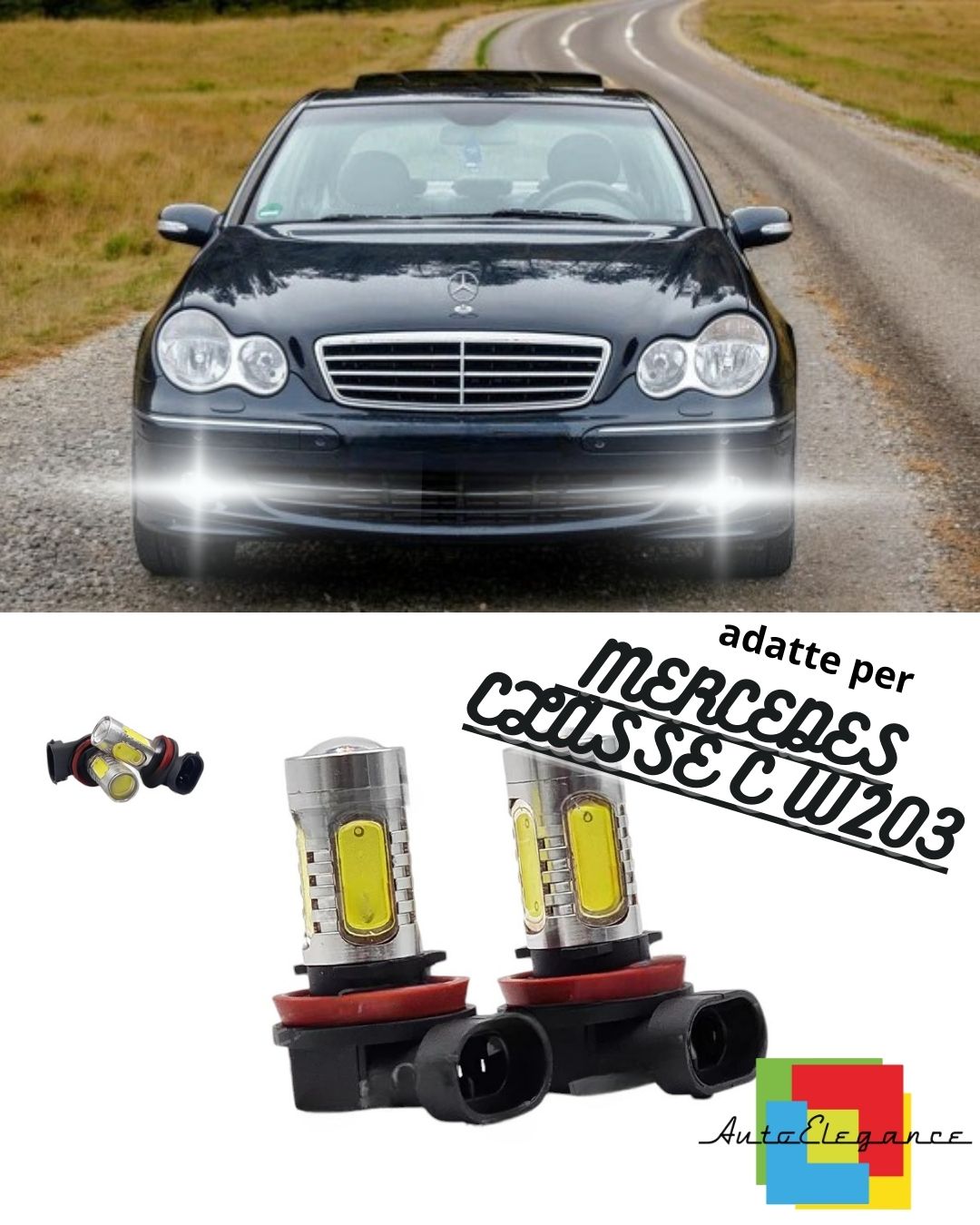 🖤 ​​HB4 LED FOG LIGHTS CREE COB CANBUS MERCEDES C CLASS W203 6000K🖤 