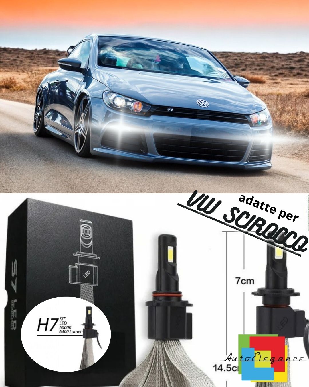 FULL LED KIT VW ​​SCIROCCO HB4 FOG LIGHTS CANBUS 6400 LUMEN 