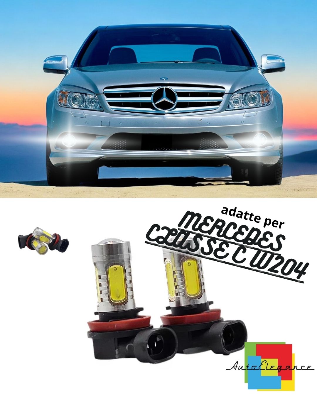 💥PAIR OF FOG LIGHTS H11 LED CREE COB CANBUS MERCEDES C CLASS W204💥 