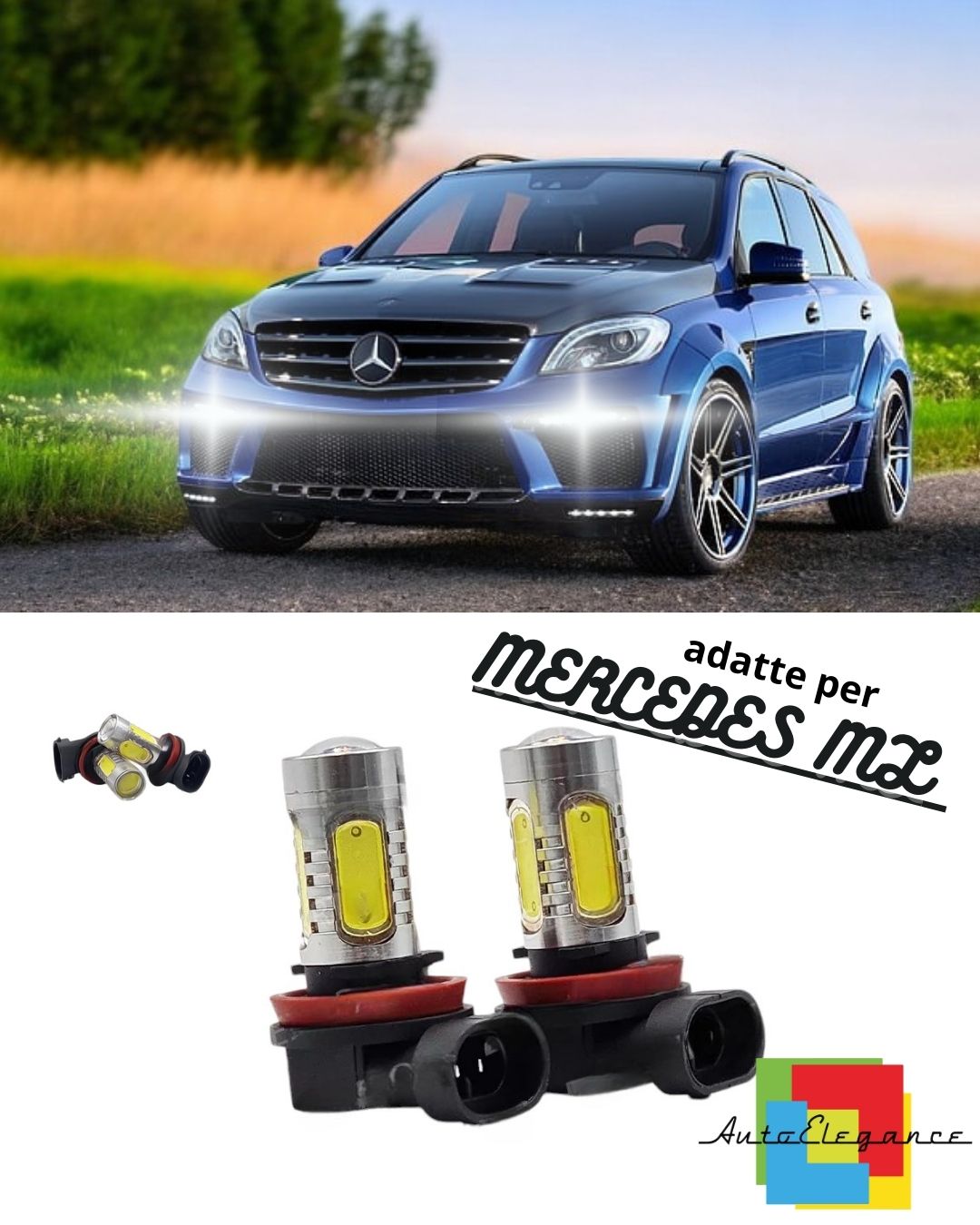 😎PAIR OF FOG LIGHTS H11 LED CREE COB CANBUS FOR MERCEDES ML 6000K😎 
