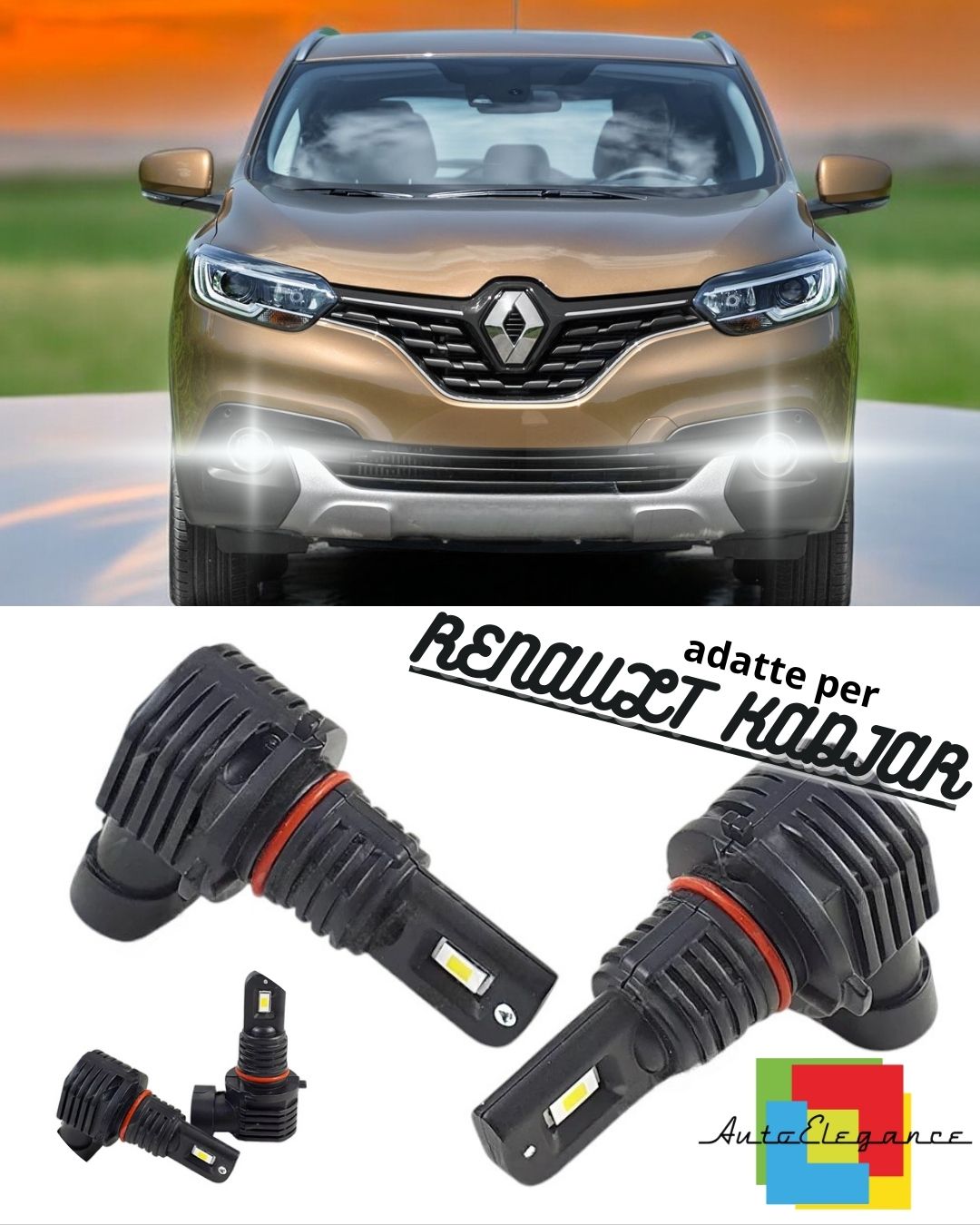 🤎H8 6000K WHITE CANBUS LED FOG LIGHT KIT FOR ULTRA COMPACT RENAULT KADJAR🤎 
