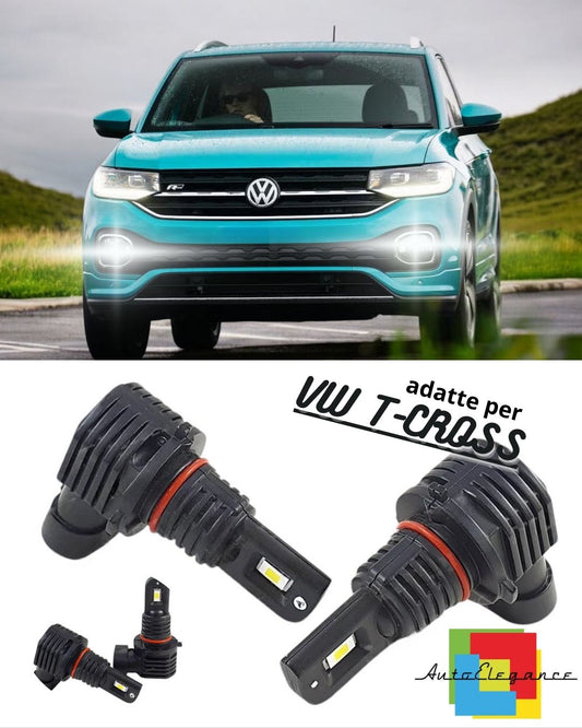🖤KIT LED H8 6000K BIANCO CANBUS FENDINEBBIA PER VW T-CROSS ULTRA COMPATTE🖤