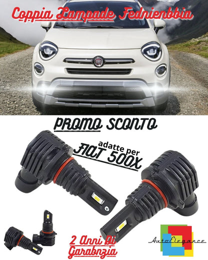 😍KIT LED H8 6000K BIANCO CANBUS FENDINEBBIA PER FIAT 500X ULTRA COMPATTE😍