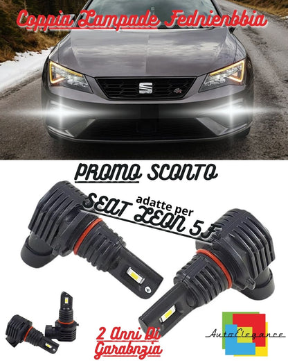 ✨KIT LED H8 6000K BIANCO CANBUS FENDINEBBIA PER SEAT LEON 5F ULTRA COMPATTE✨