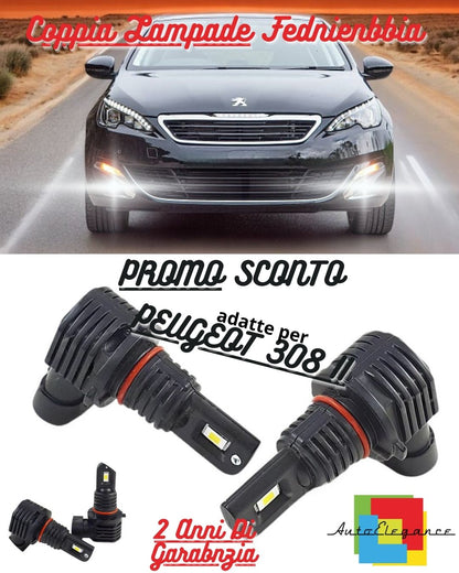 🖤H8 6000K WHITE LED KIT CANBUS FOG LIGHTS FOR PEUGEOT 308 II ULTRA COMPACT🖤 