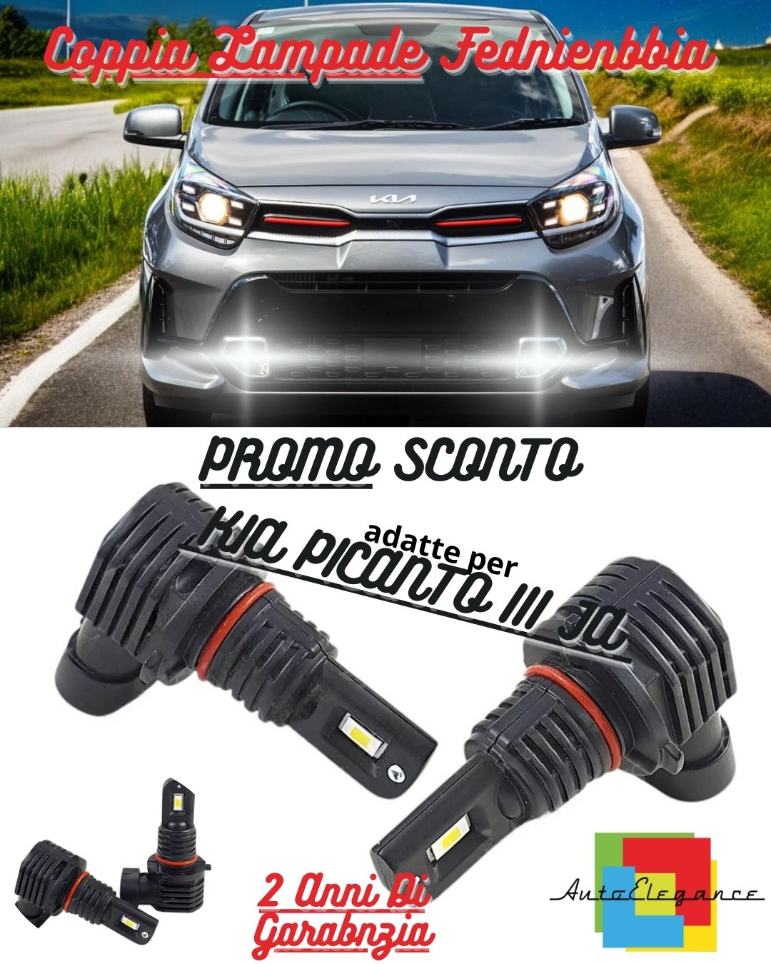 😎LED KIT HB4 9006 6000K WHITE FOG LIGHTS FOR KIA PICANTO III JA😎 