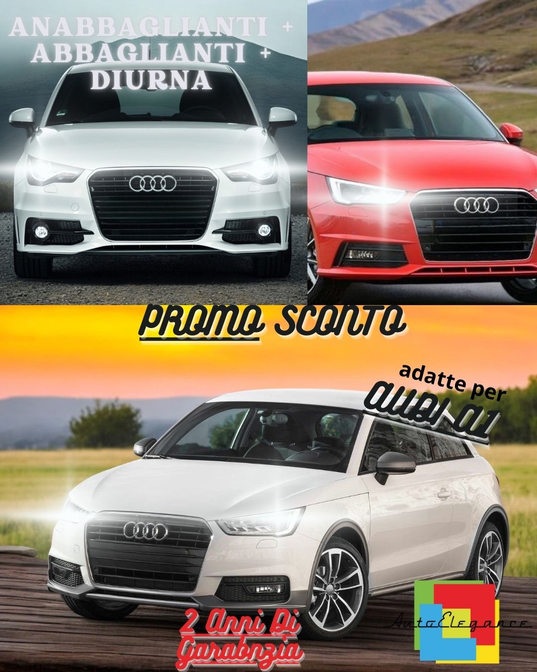 💎KIT FARI LED AUDI A1 PRE-RESTYLING ANABBAGLIANTI + ABBAGLIANTI + DIURNA💎