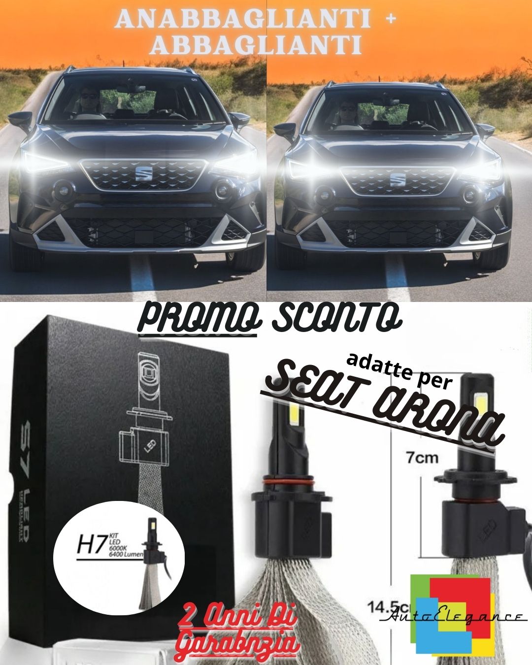 💯KIT FARI FULL LED SEAT ARONA ANABBAGLIANTI ABBAGLIANTI 6000K CANBUS NO ERROR💯