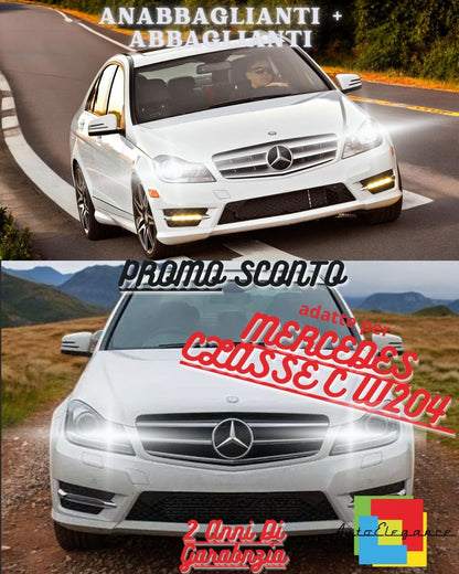 😎KIT LED MERCEDES CLASSE C W204 ANABBAGLIANTI ABBAGLIANTI CANBUS BIANCO😎