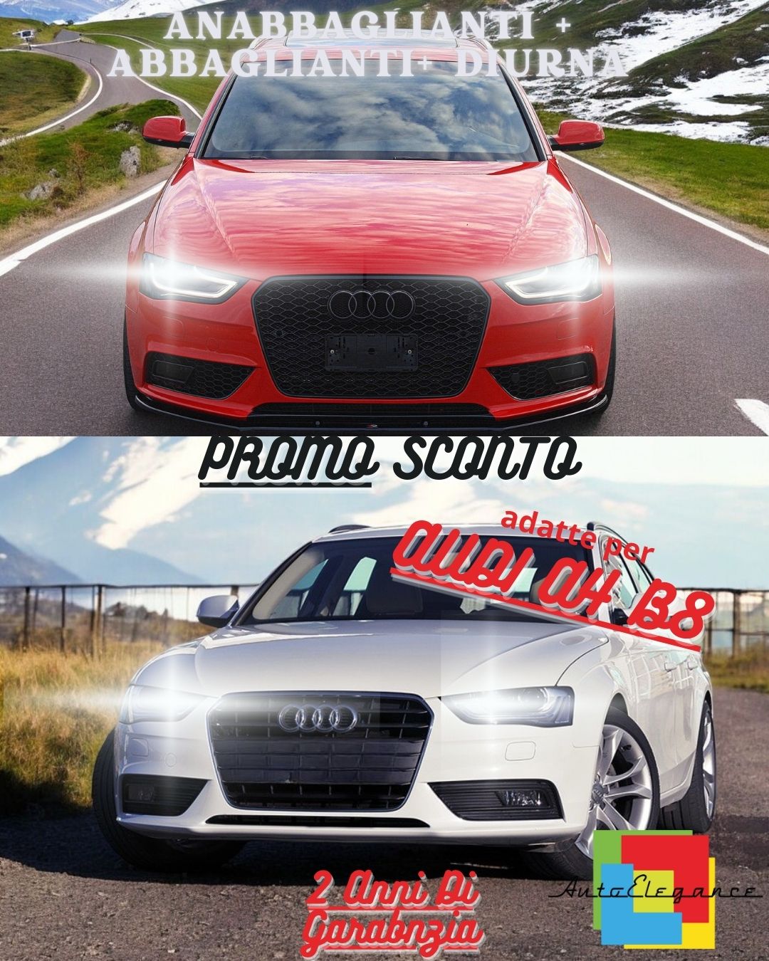 🔥AUDI A4 FULL LED HEADLIGHT KIT LOW BEAM HIGH BEAM AND LED DAYTIME LIGHTS 6000K🔥 