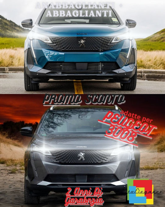 🌟FULL LED HEADLIGHT KIT PEUGEOT 3008 LOW BEAM HIGH BEAM CANBUS 6000K🌟 