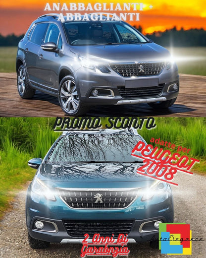 🤍KIT FARI FULL LED PEUGEOT 2008 ANABBAGLIANTI ABBAGLIANTI 6000K CANBUS🤍