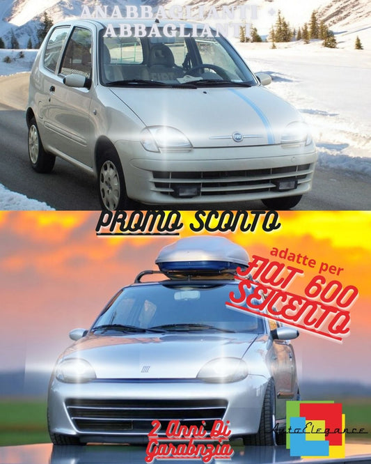 ❤️KIT FARI A LED FIAT 600 SEICENTO ANABBAGLIANTI ABBAGLIANTI H4 LUCI T10❤️