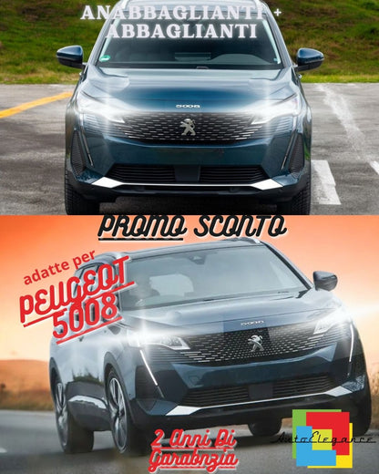 😍KIT FARI FULL LED PEUGEOT 5008 ANABBAGLIANTI ABBAGLIANTI CANBUS 6000K😍