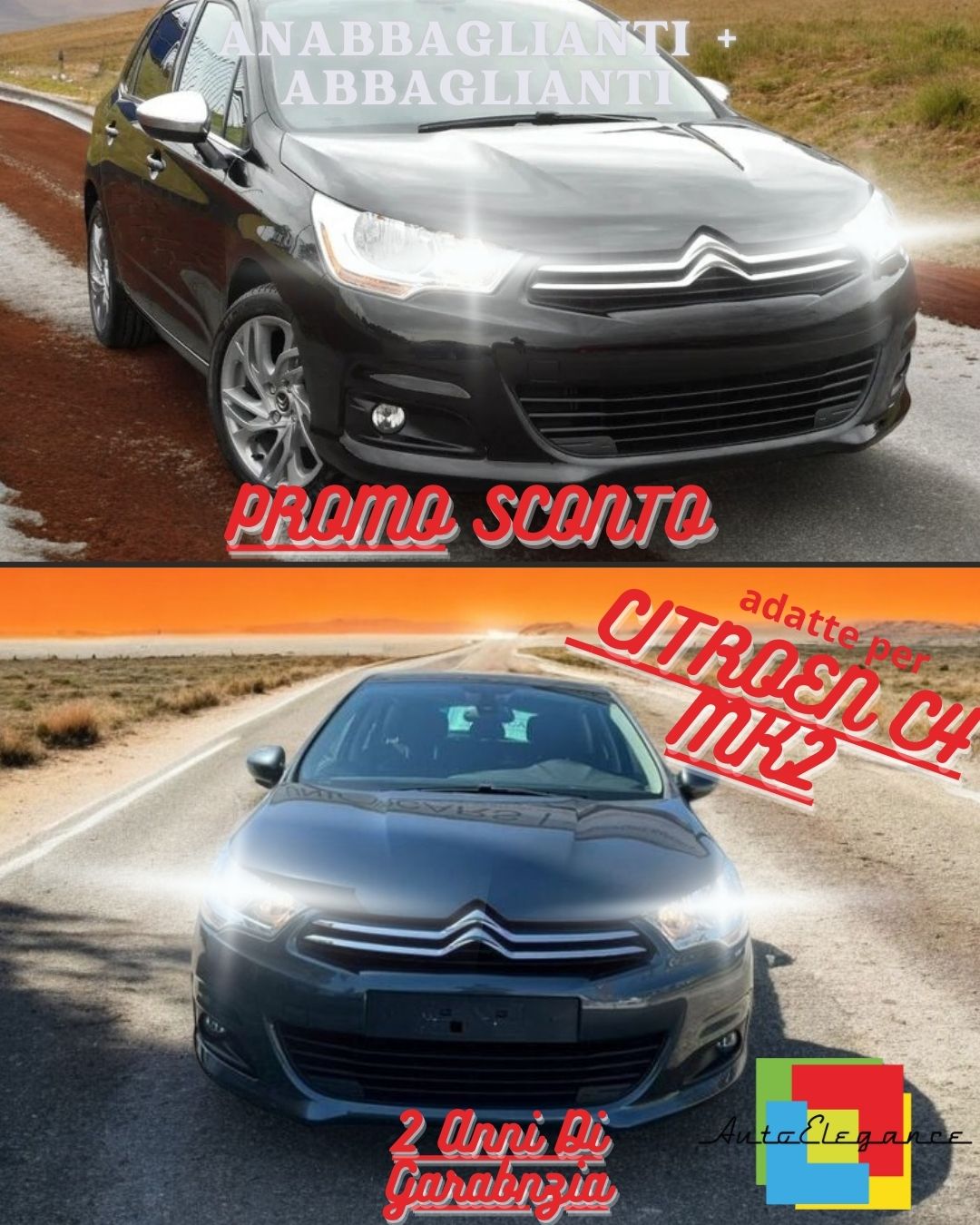 😎CITROEN C4 MK2 LED HEADLIGHT KIT LOW BEAM HIGH BEAM FULL LED 6000K😎 