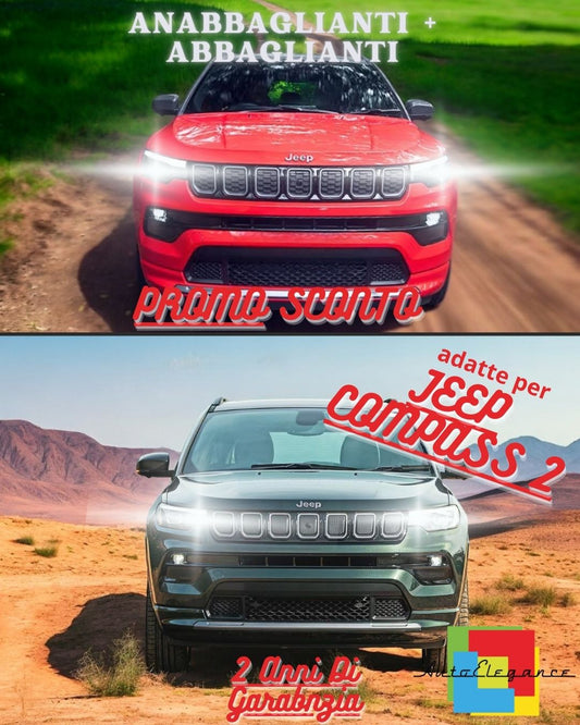 😎KIT DI CONVERSIONE LED JEEP COMPASS 2 ANABBAGLIANTI ABBAGLIANTI LUCI DIURNE😎