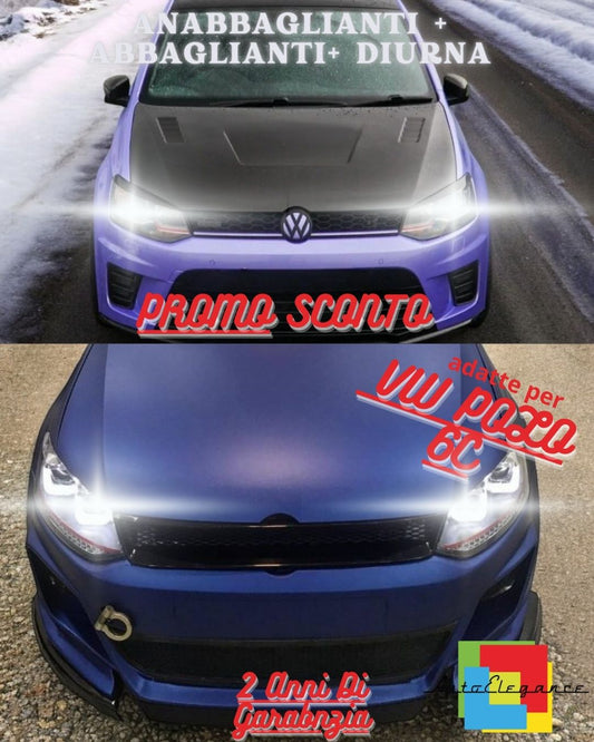 💜CONVERSIONE FULL LED ANABBAGLIANTI ABBAGLIANTI DIURNA VW POLO 6C 6000K💜