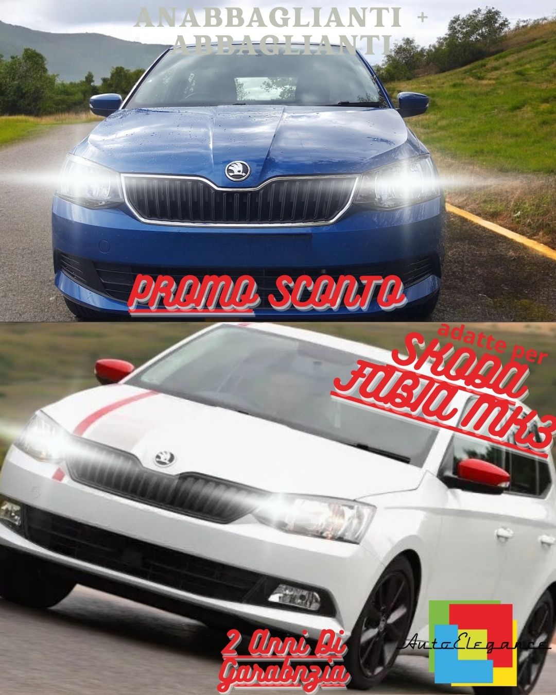 🤩FULL LED HEADLIGHT KIT SKODA FABIA MK3 RESTYLING LOW BEAM HIGH BEAM CANBUS🤩 