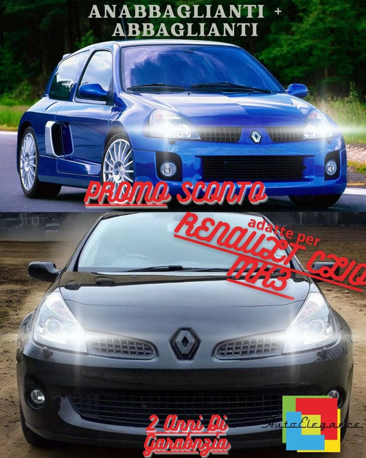 🌟KIT FARI LED RENAULT CLIO MK3LENTICOLARE ANABBAGLIANTI ABBAGLIANTI POSIZIONE🌟