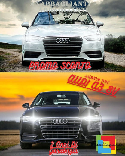 🖤KIT FARI LED AUDI A3 8V ANABBAGLIANTI + ABBAGLIANTI +DIURNE POSIZIONE CANBUS🖤