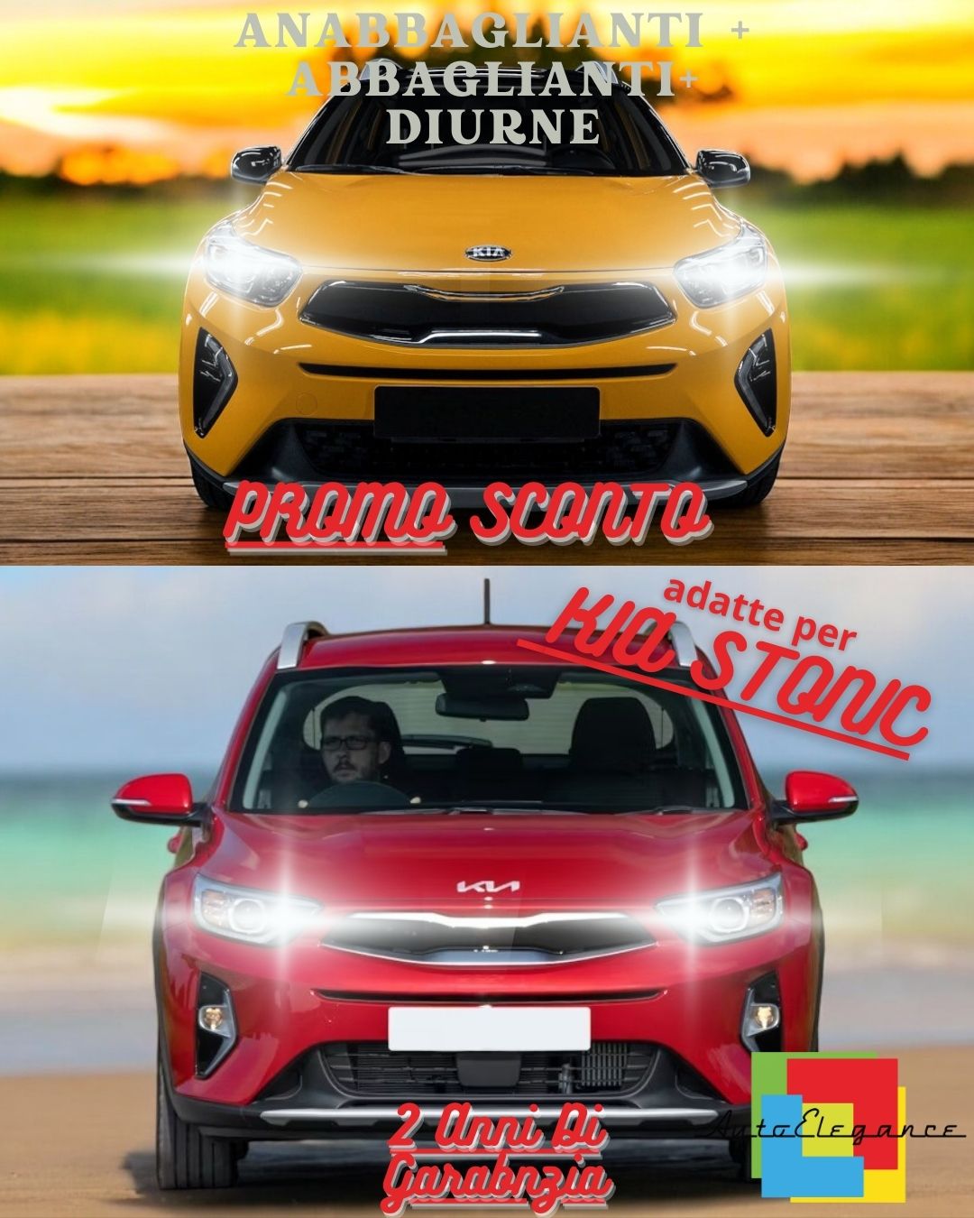 FULL LED HEADLIGHT KIT KIA STONIC LOW BEAM HIGH BEAM + TURNING LIGHTS 6000K