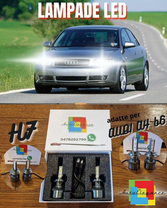 Kit Luci LED per Audi A4 B6 ANABBAGLIANTI H7 CANbus Bianco Puro 6500K 8000LM