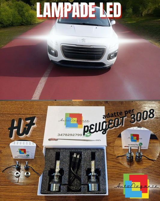 Kit Luci LED per Peugeot 3008 1 Restyling ANABBAGLIANTI H7 CANbus Bianco Puro