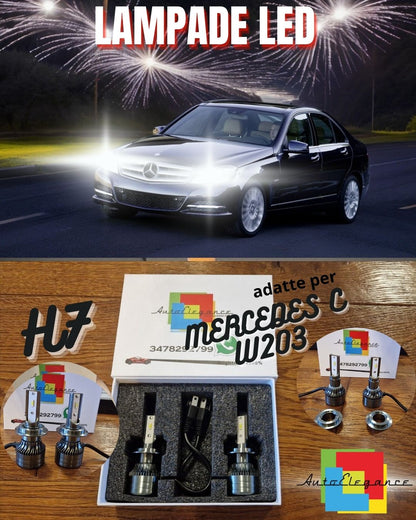 Kit Full LED H7 per Mercedes Classe C W203 ANABBAGLIANTI CANbus Bianco POTENTE