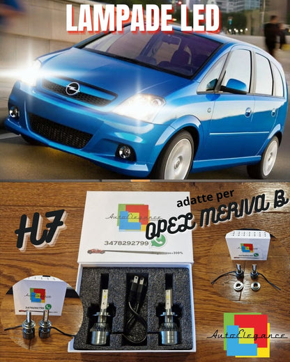 Lampade LED H7 per Opel Meriva B Luci Bianche Anabbaglianti CANbus 6500K 8000LM