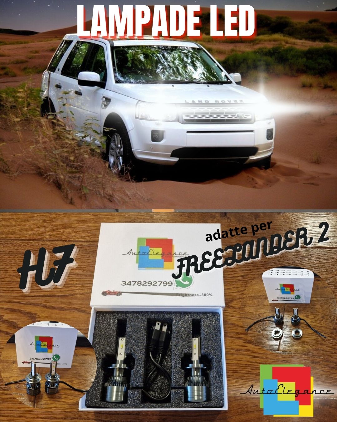 LED Light Kit for Freelander 2 LOW BEAM CANbus Pure White 6500K 8000LM 