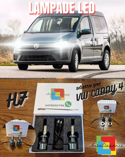 Kit Full LED H7 PER Vw CADDY 4 Luci ANABBAGLIANTI CANbus Bianco Potente 6500K