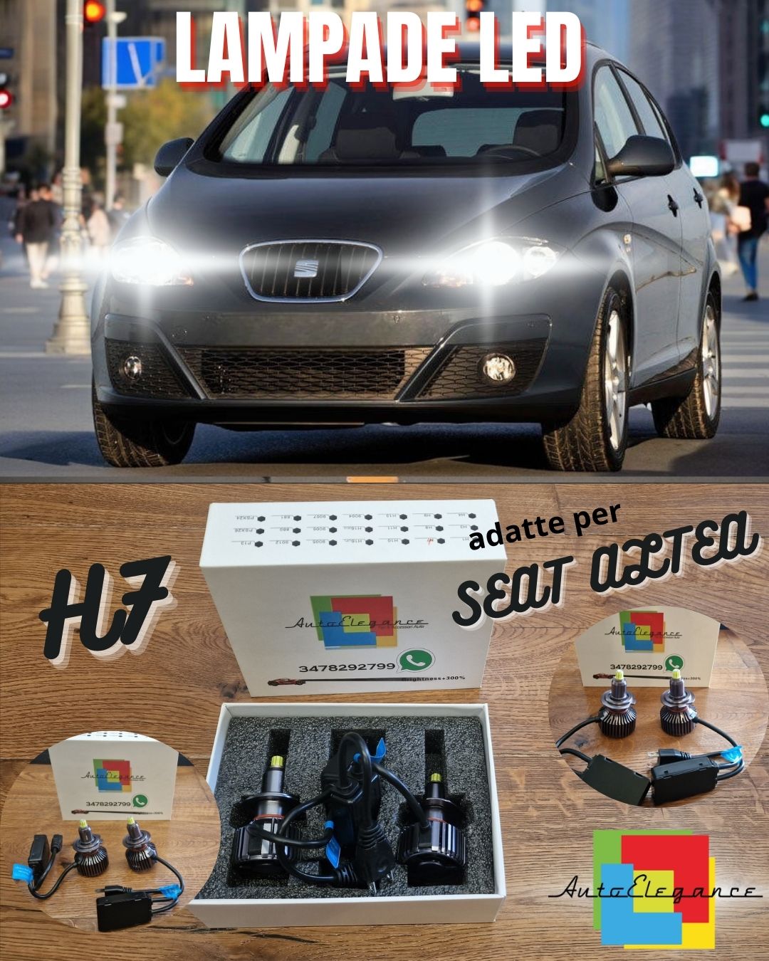 Kit LED per Seat ALTEA, XL ANABBAGLIANTI H7 CANbus Bianco Puro 6500K 12000LM
