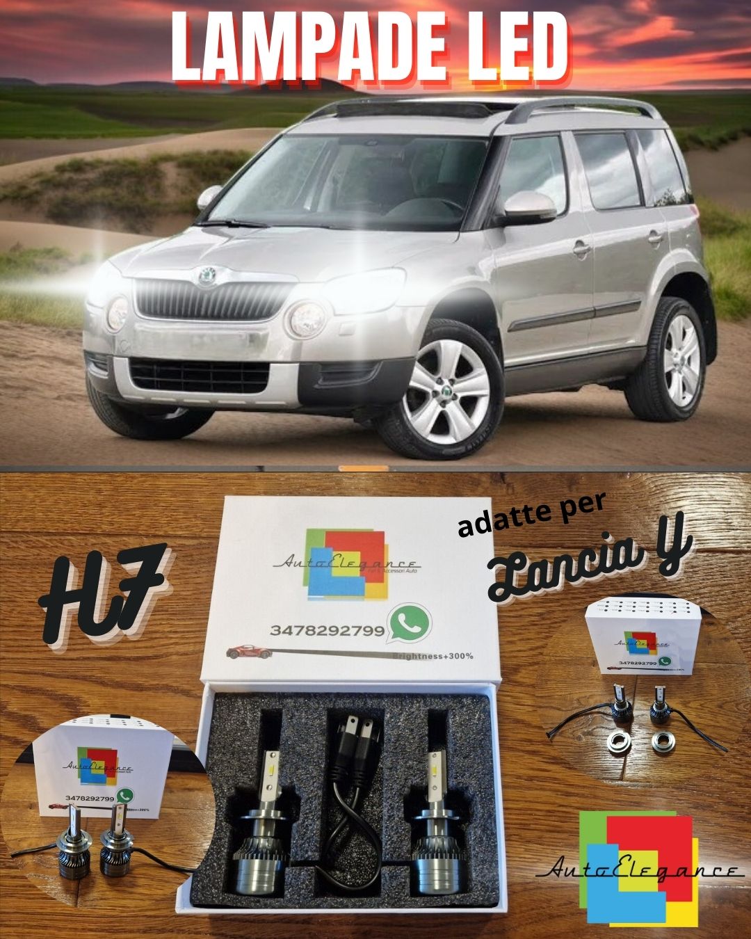 Kit LED H7 CANbus per Skoda YETI Restyling Luci Anabbaglianti Bianco Puro 8000LM