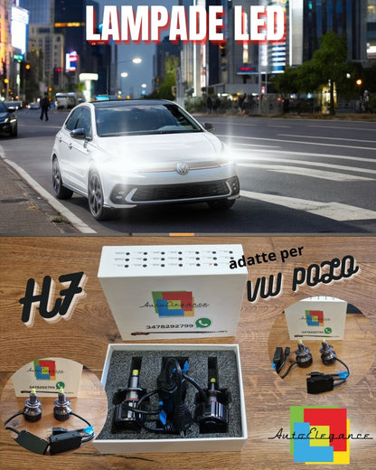 Kit LED H7 CANbus per VW POLO 6R Luci Anabbaglianti Bianco Puro 6500K 12000LM