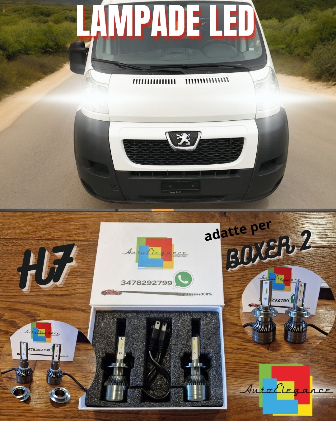 Kit Full LED H7 per Peugeot Boxer 2 Luci ANABBAGLIANTI CANbus Bianco POTENTE