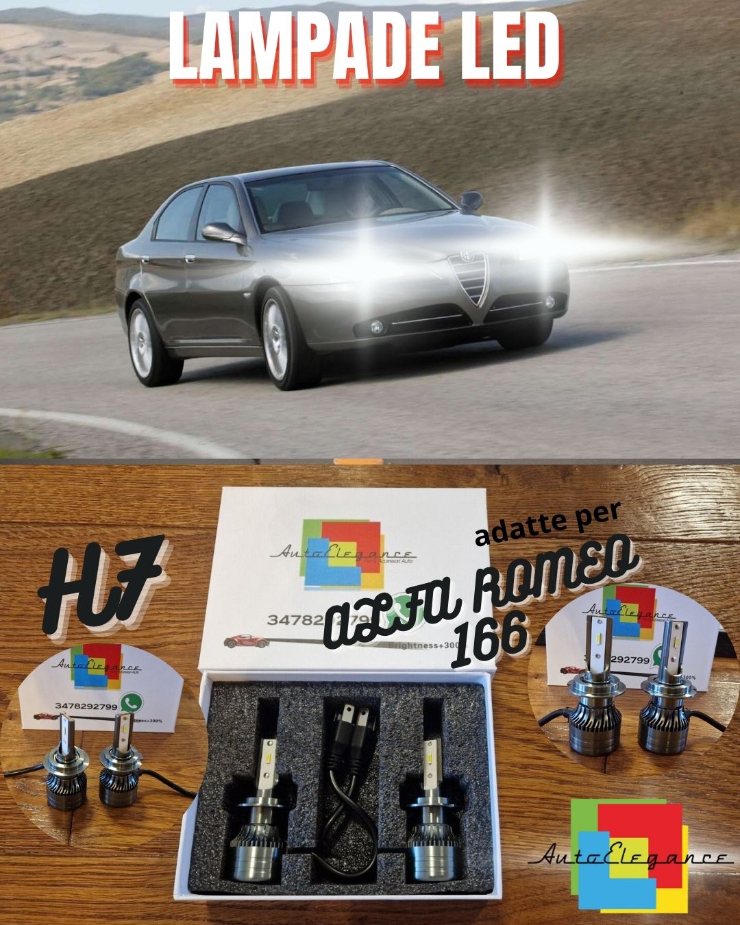 Kit LED H7 CANbus per Alfa Romeo 166 Luci ANABBAGLIANTI Bianco Ghiaccio 6500K