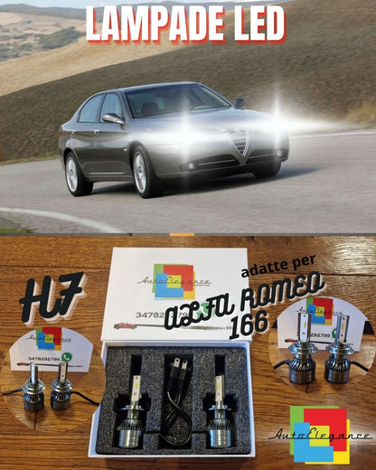 Kit LED H7 CANbus per Alfa Romeo 166 Luci ANABBAGLIANTI Bianco Ghiaccio 6500K