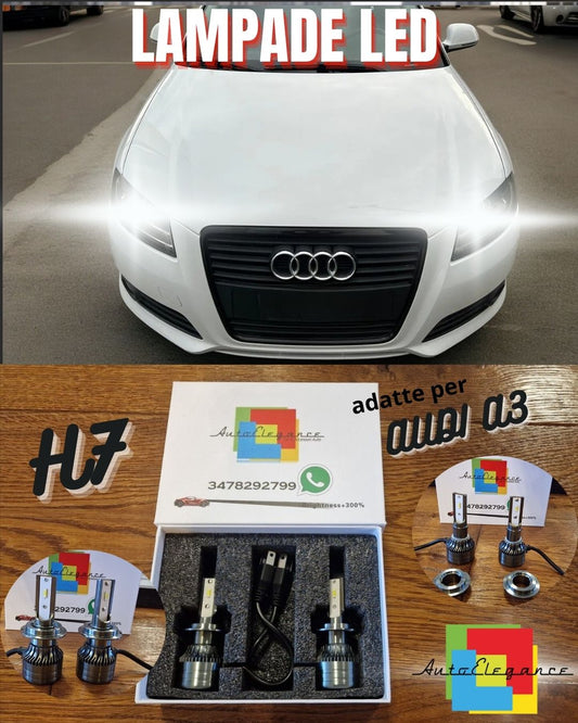 Kit Lampadine LED per Audi A3 8P Restyling ANABBAGLIANTI H7 Luce Bianca CANbus