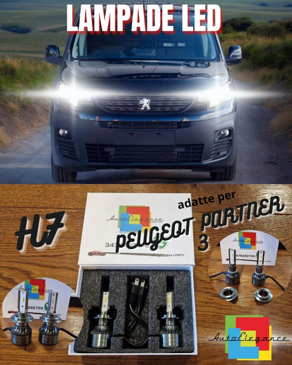 Kit Full LED H7 per Peugeot Partner 3 Luci ANABBAGLIANTI CANbus Bianco POTENTE
