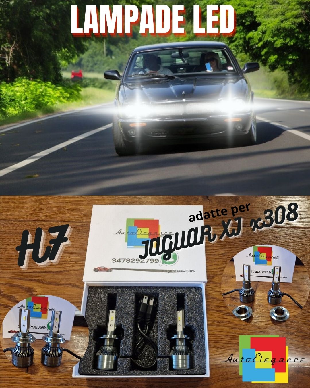 Full LED H7 Kit for Jaguar XJ X308 LOW BEAM Lights CANbus White POWERFUL 