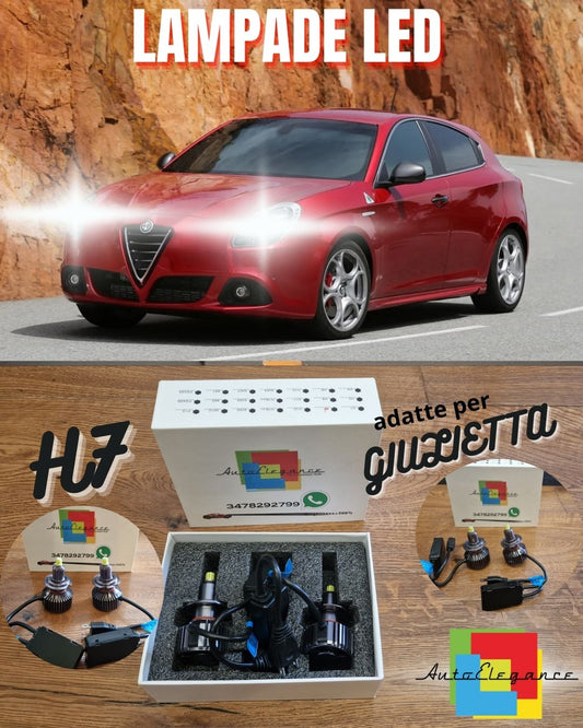 Kit LED per Alfa Romeo Giulietta Luci Anabbaglianti H7 LENTICOLARI CANbus 6500K