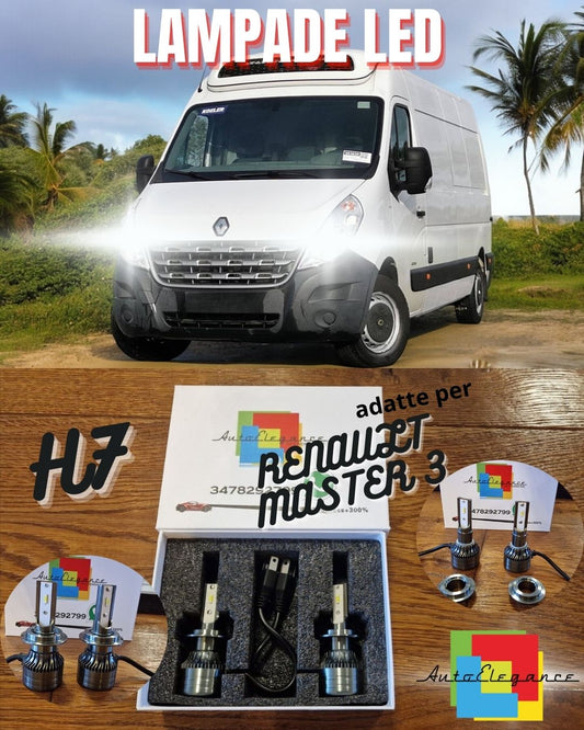 Kit LED H7 CANbus per Renault Master 3 Luci ANABBAGLIANTI Bianco Ghiaccio 6500K